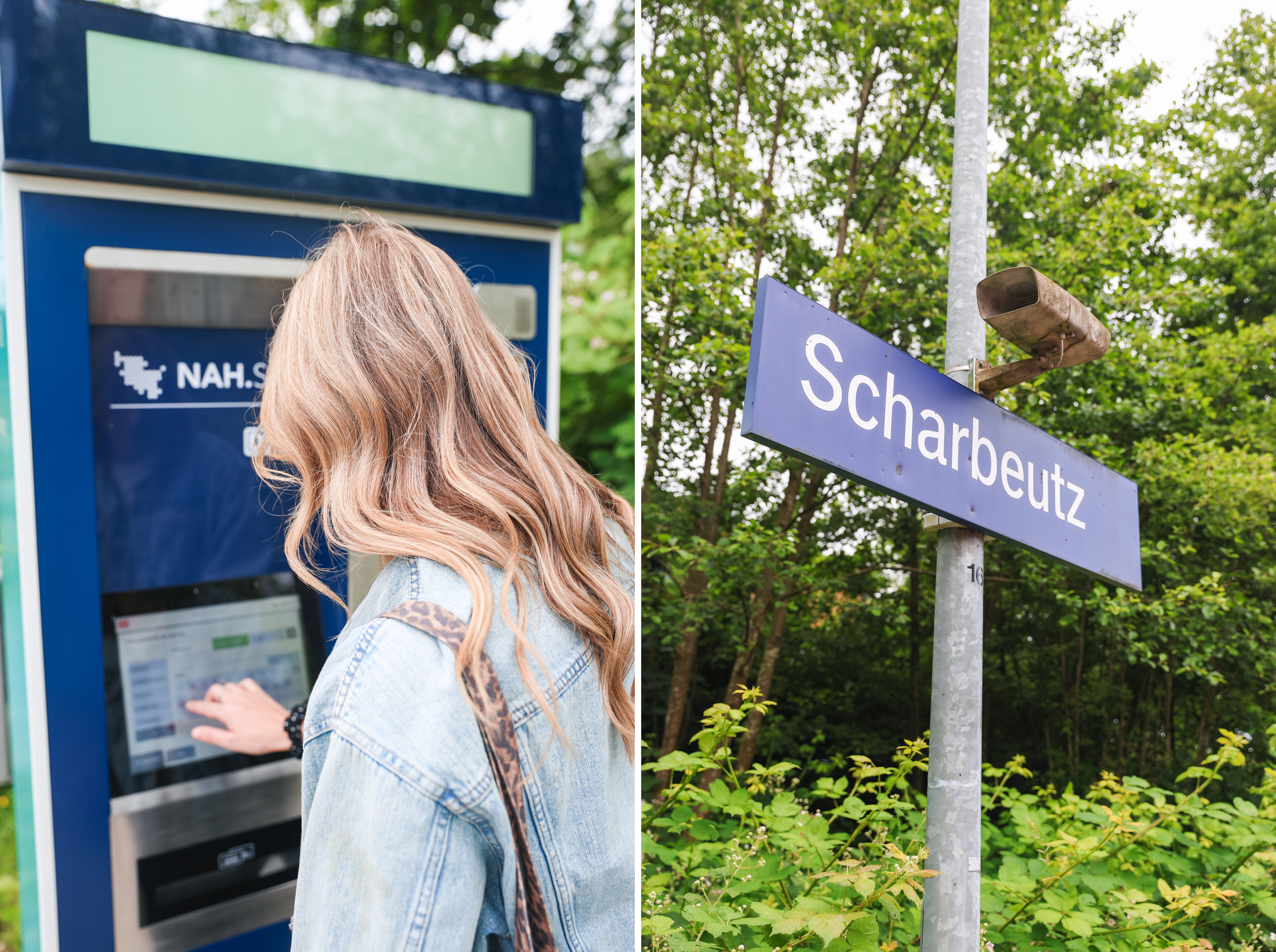 Gleis & Meer: Finja am Fahrkartenautomaten
